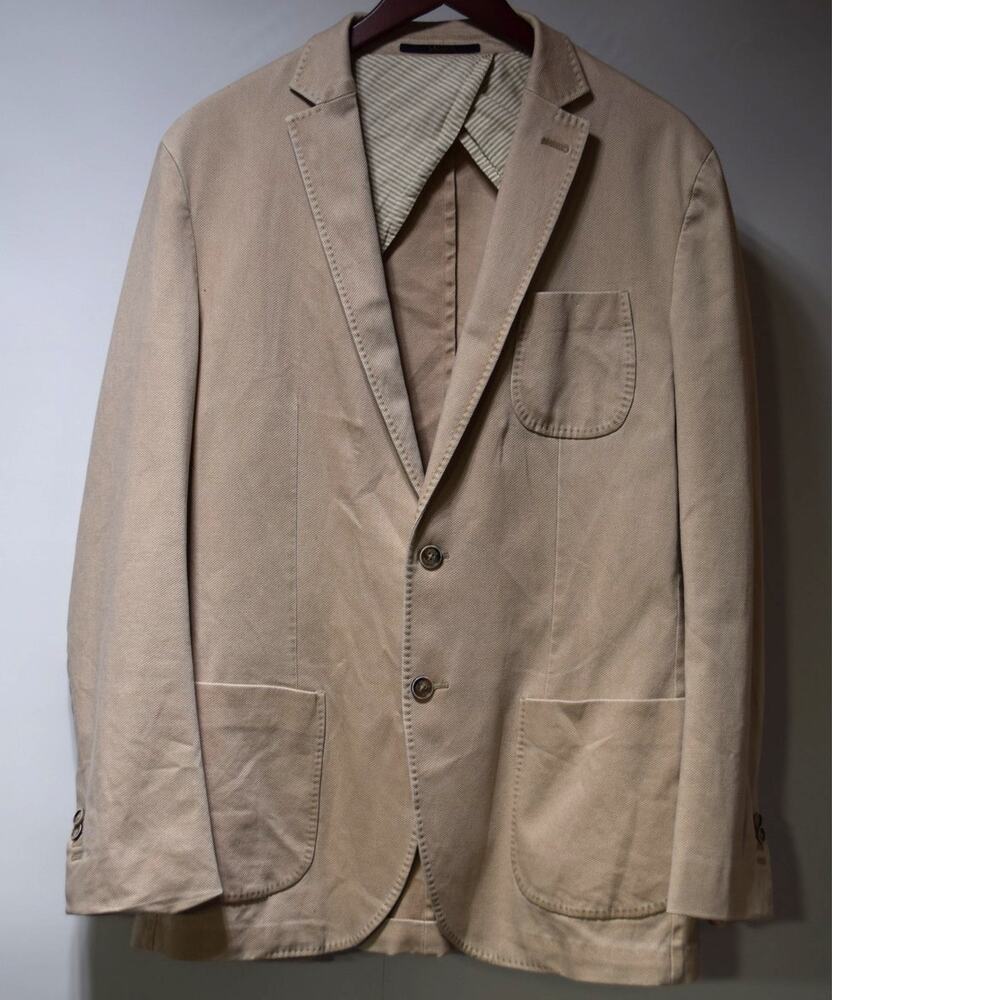 SACOOR Brothers Tan Cotton Blazer Slim Fit Made in Portugal Mens 54L